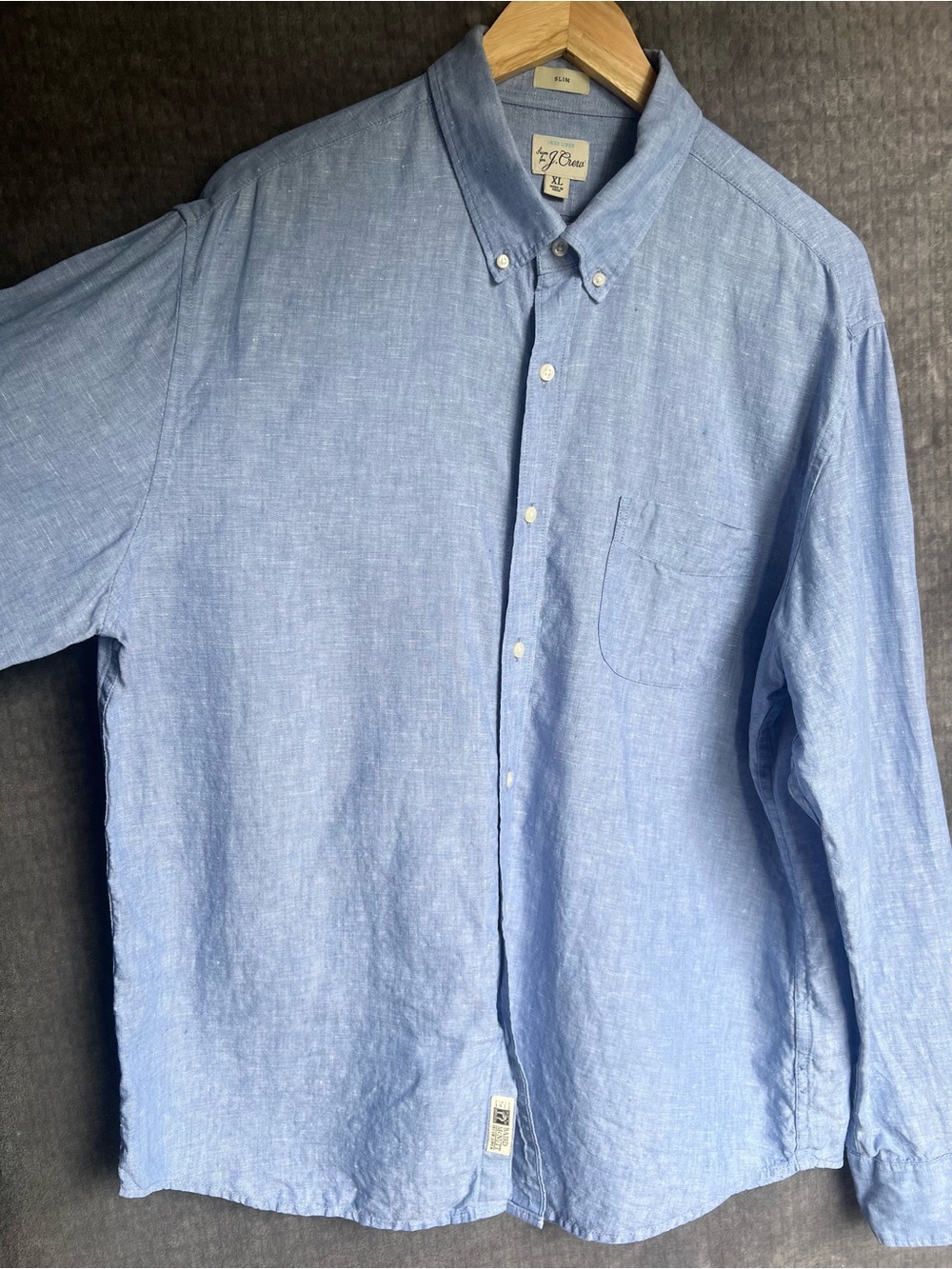 J.Crew Baird McNutt Irish linen Button Down Shirt XL Blue Classic Summer Beach - Picture 6 of 15
